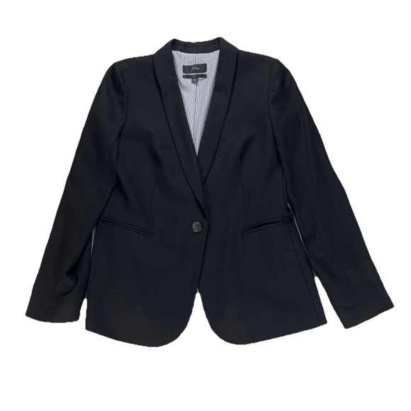 J. Crew Parke Women's Size 6 Wool Blend Blazer Jacket Black Shawl Collar Career - Picture 1 of 14